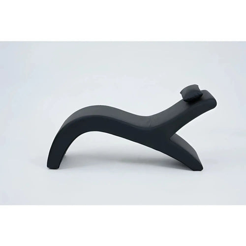 Black sleek modern lounge chair daytona kama sutra halo arc love lounge with curved design and matching cushion