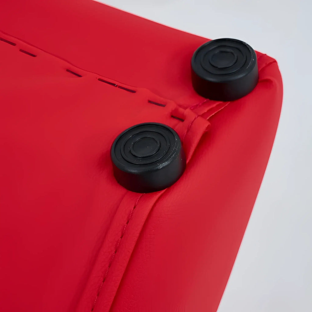 Daytona kama sutra halo arc love lounge red fabric with black rubber feet for stable seating and comfort