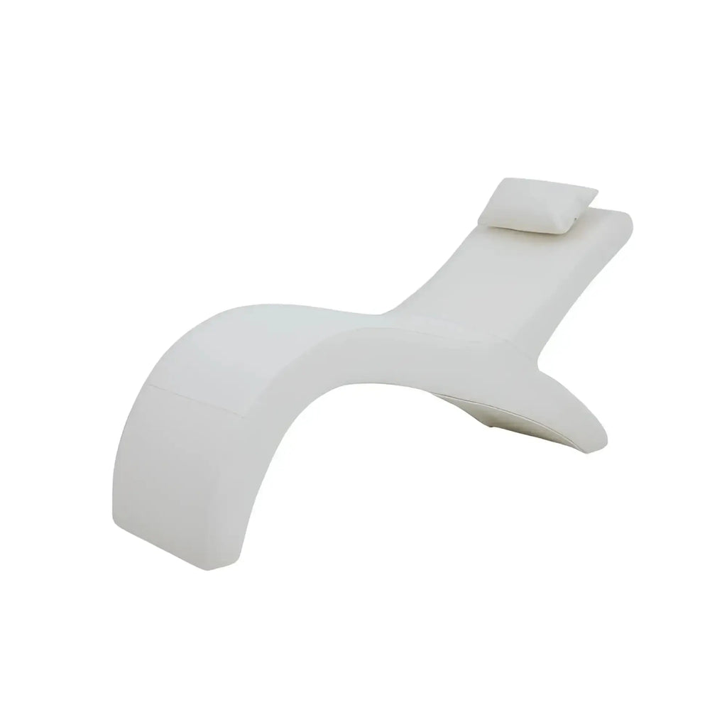 White sleek modern Daytona Kama Sutra Halo Arc Love Lounge chair with minimalist design and matching cushion