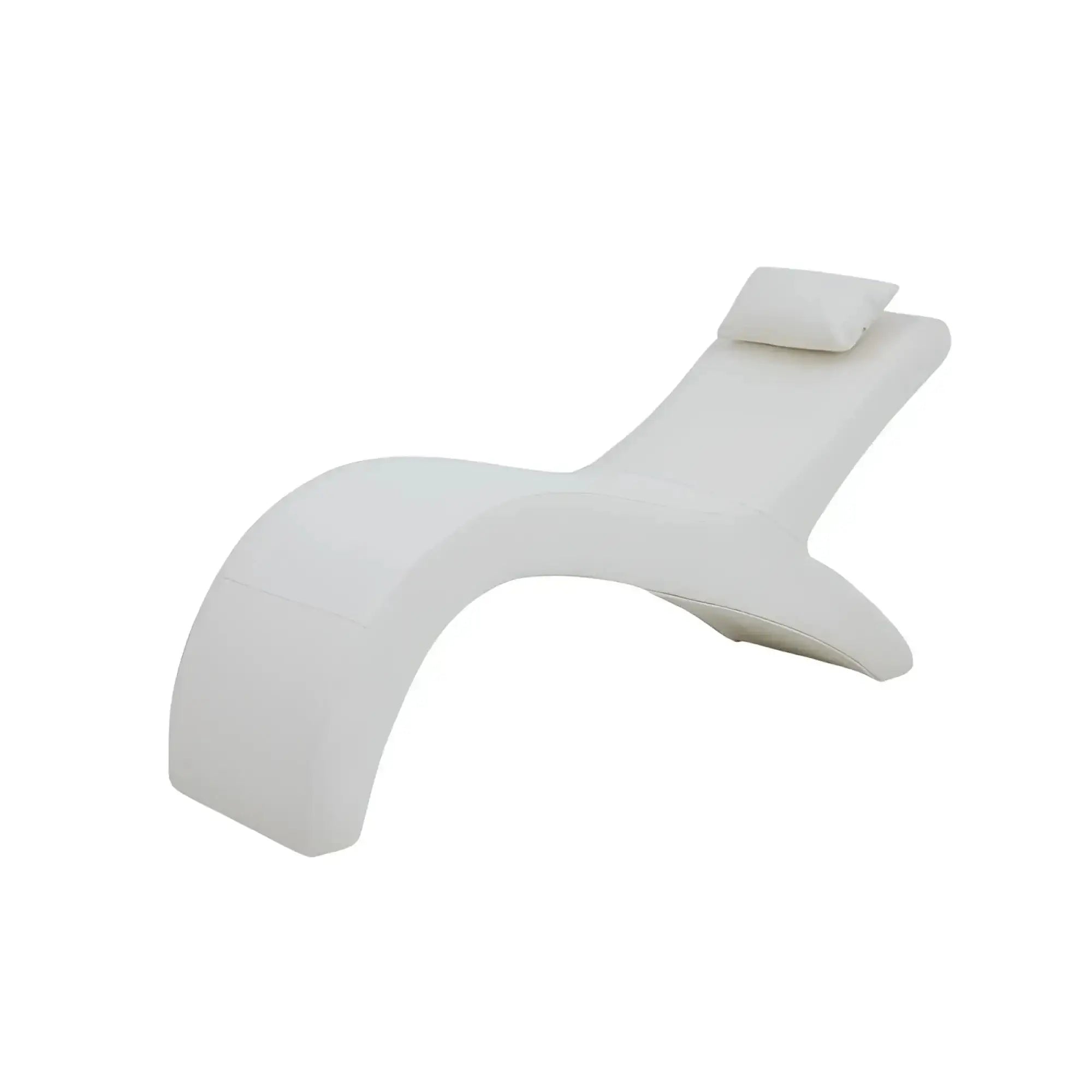 White sleek modern Daytona Kama Sutra Halo Arc Love Lounge chair with minimalist design and matching cushion