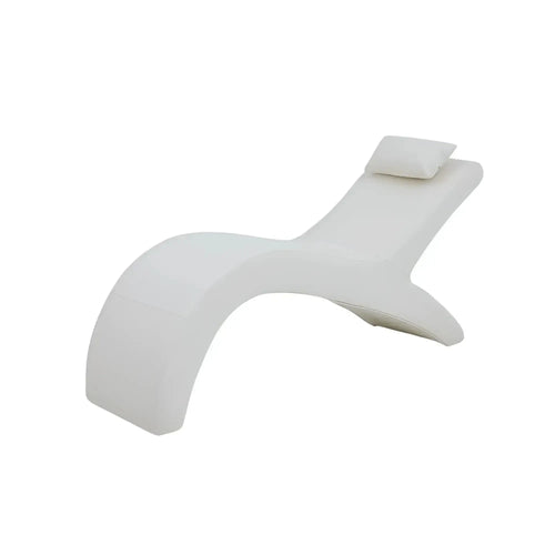 White sleek modern Daytona Kama Sutra Halo Arc Love Lounge chair with minimalist design and matching cushion