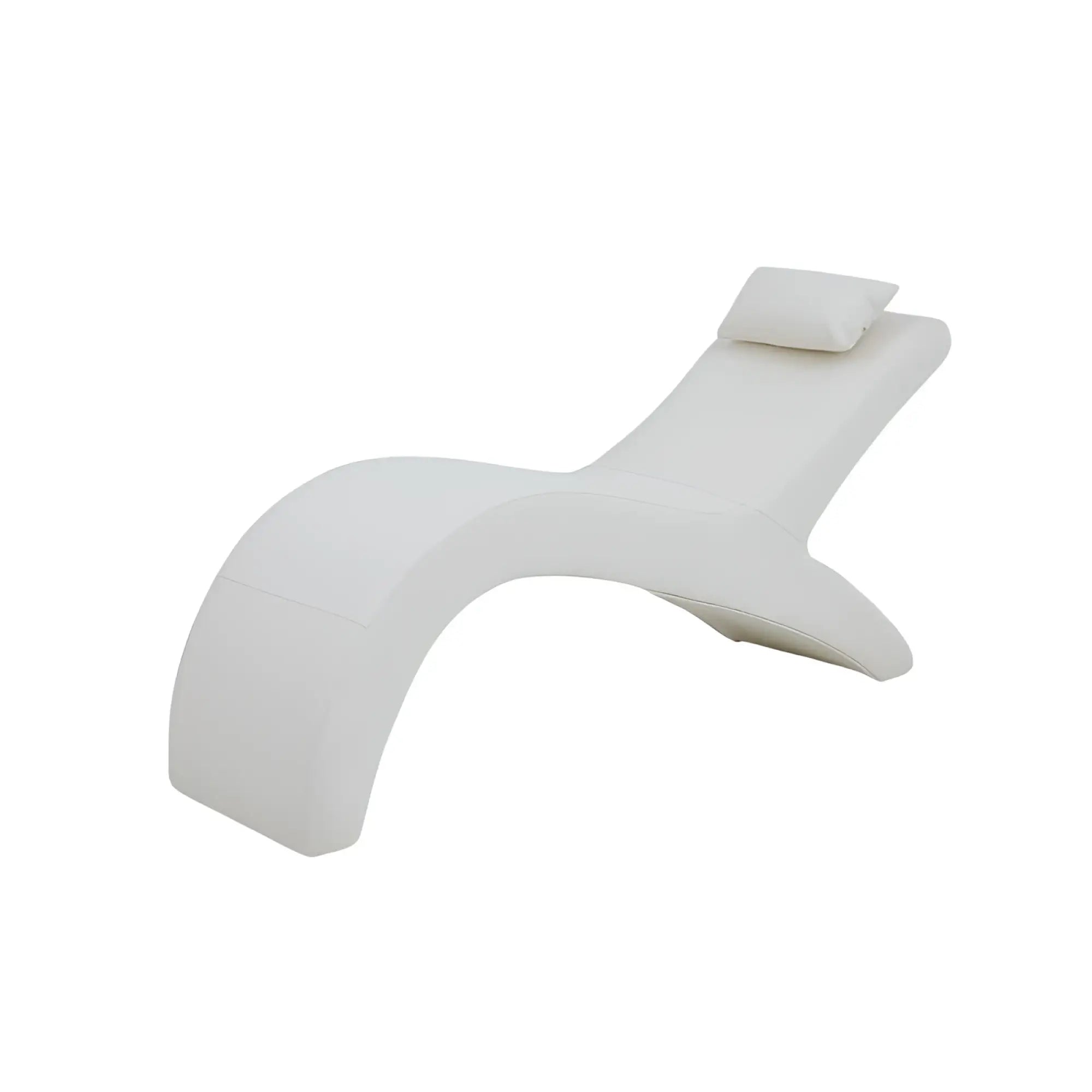 White sleek modern Daytona Kama Sutra Halo Arc Love Lounge chair with minimalist design and matching cushion