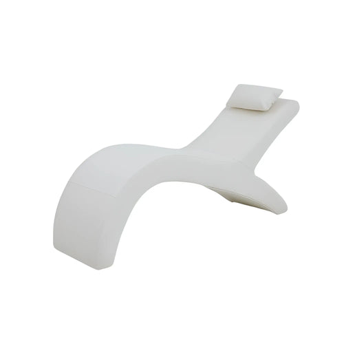 White sleek modern Daytona Kama Sutra Halo Arc Love Lounge chair with minimalist design and matching cushion