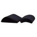 Black plush cushioned lumbar support pillows with curved design from daytona kama sutra lounge pillow set black