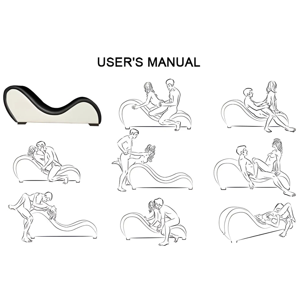 Black and cream curved chaise lounge with sleek modern design from daytona kama sutra mebon collection