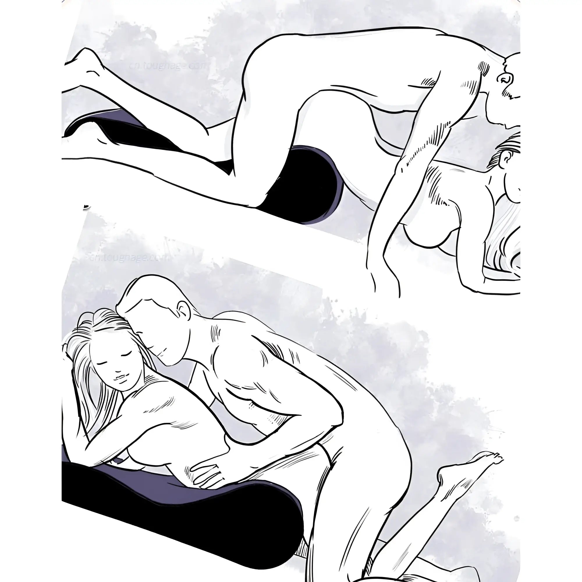 Black ergonomic pillow with contoured shape and smooth surface for daytona large inflatable mini sex positioning mattress