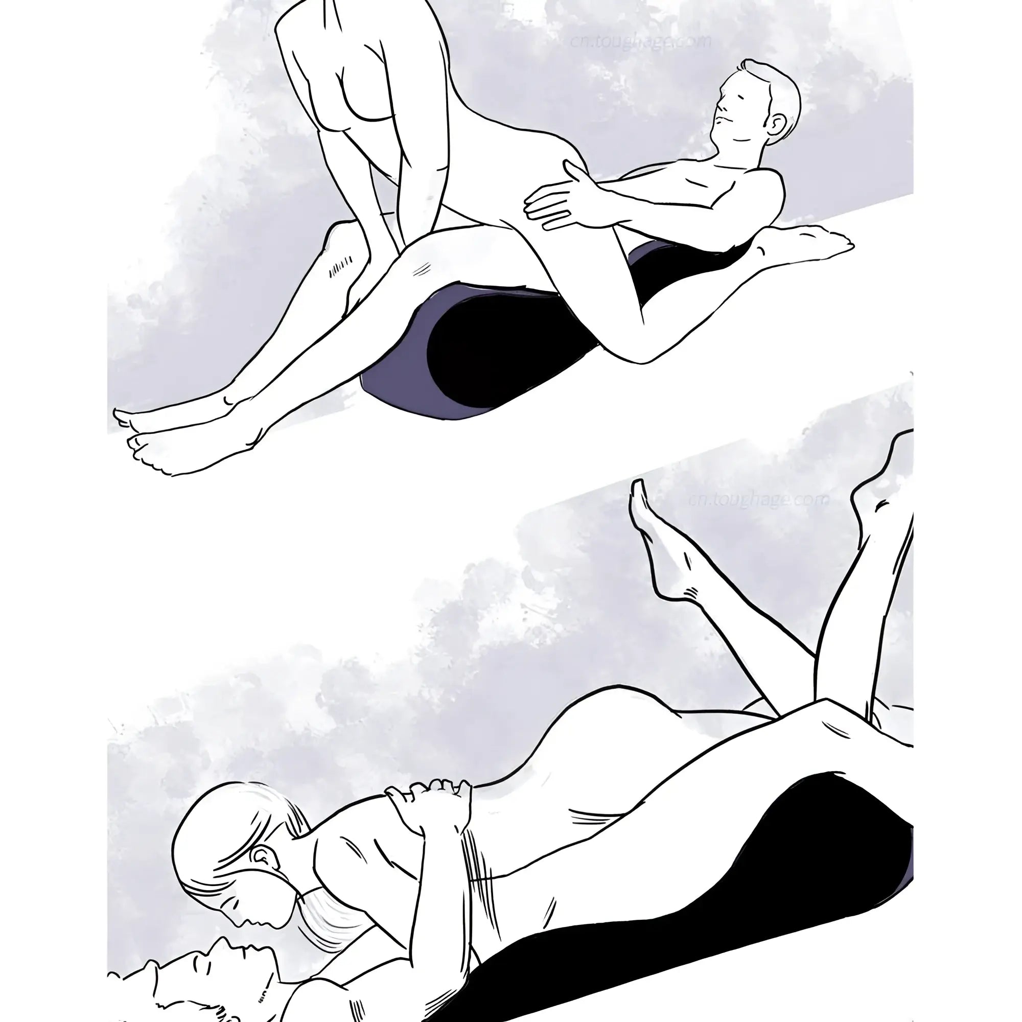 Black and purple ergonomic body pillow on daytona large inflatable mini sex positioning mattress for comfort and support