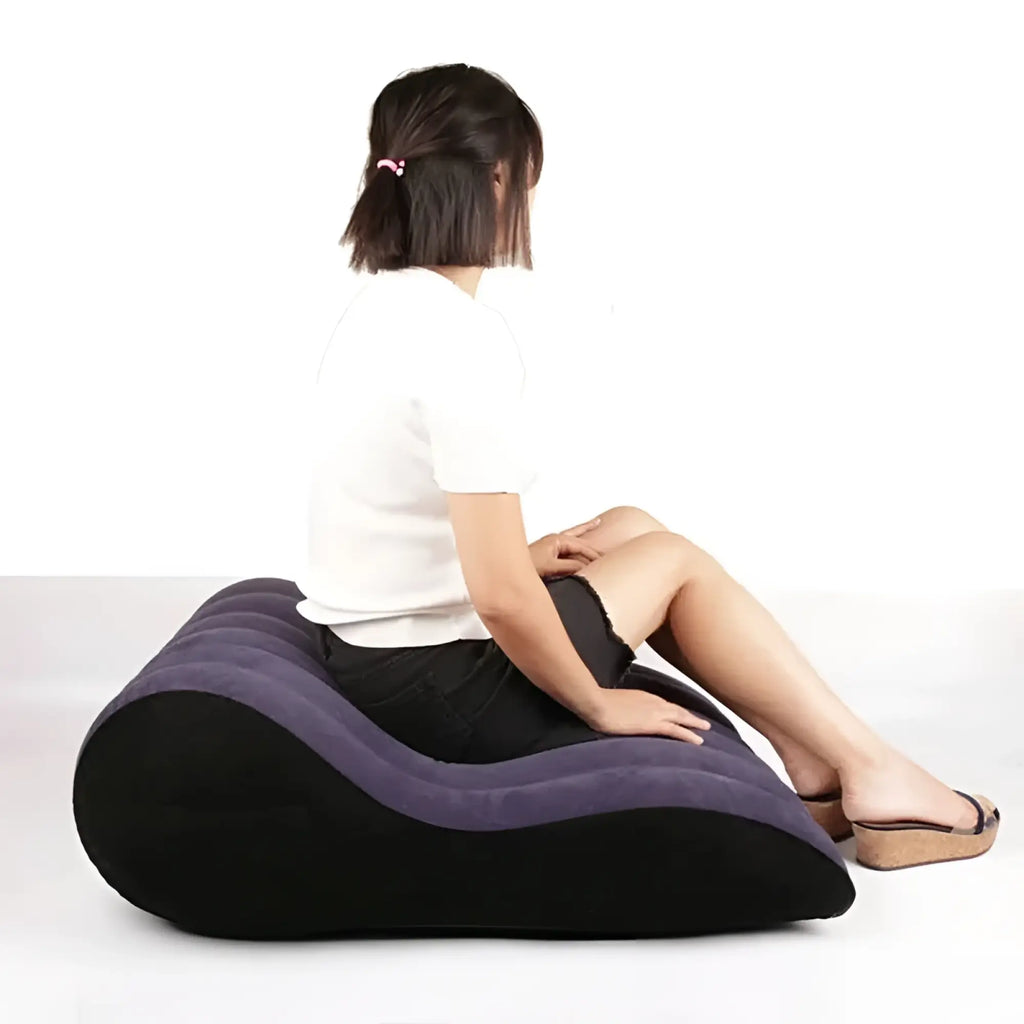 Purple and black inflatable wedge cushion made of durable material for the daytona large inflatable mini sex positioning mattress
