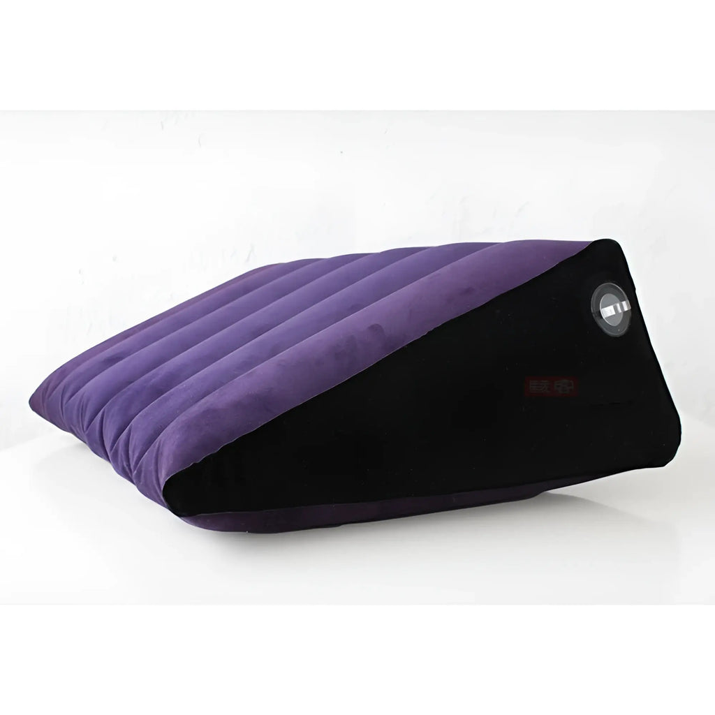 Daytona large inflatable sex positioning wedge cushion in purple and black with textured fabric surface