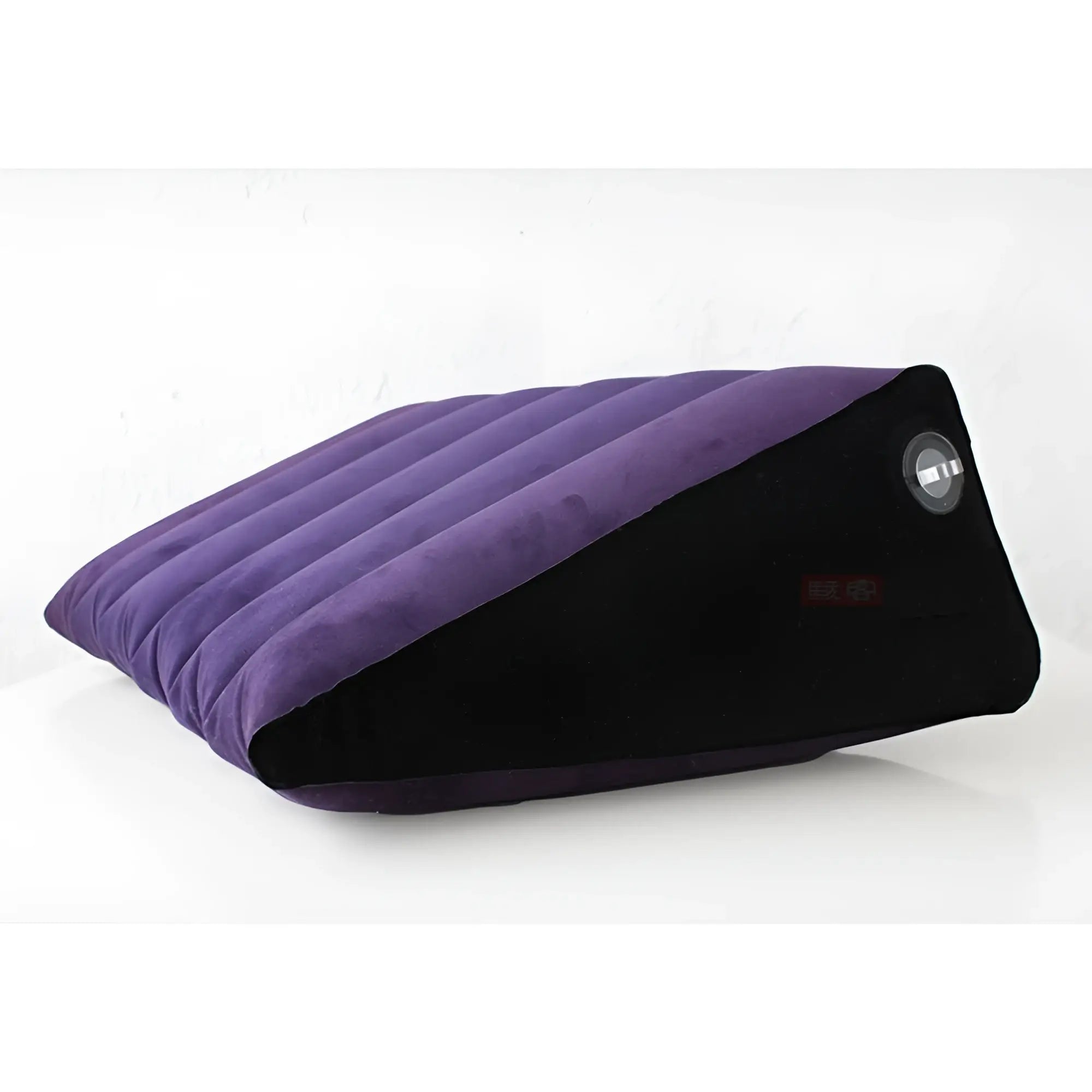 Daytona large inflatable sex positioning wedge cushion in purple and black with textured fabric surface