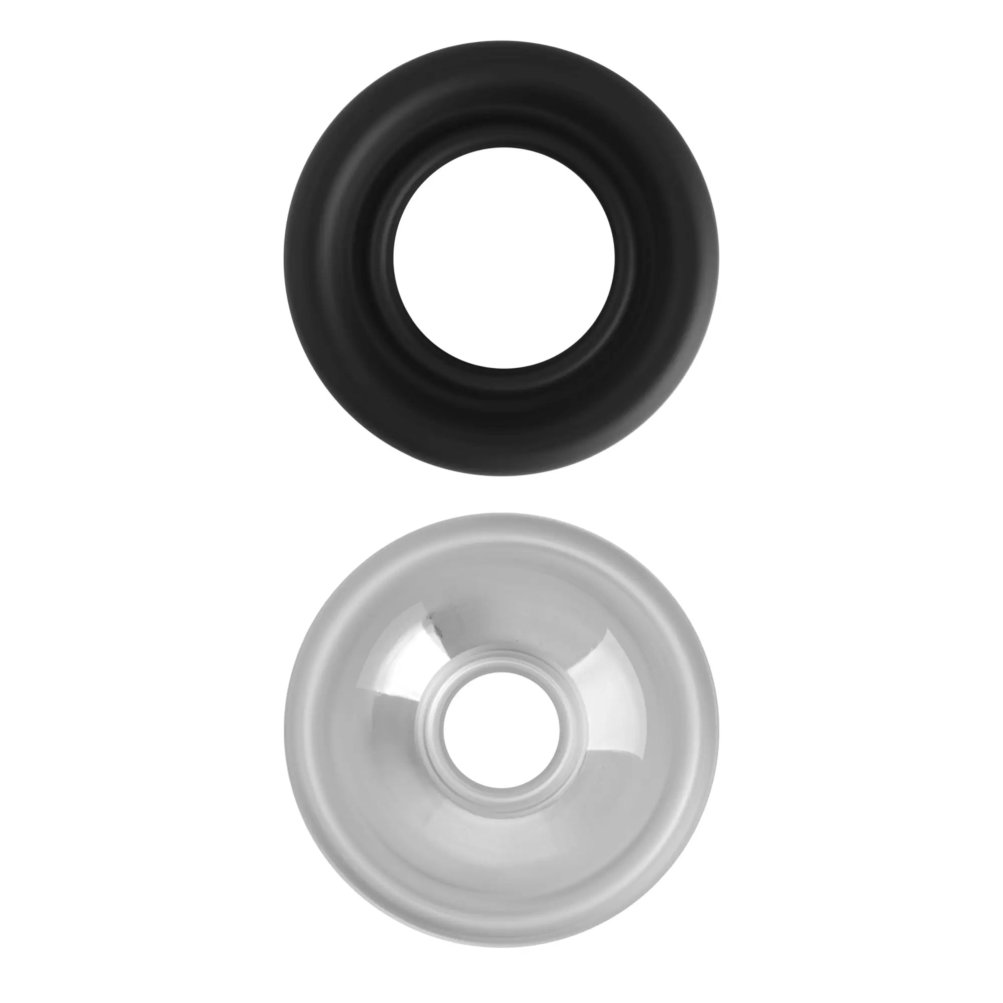 Black and clear silicone grommet seals for daytona luxury usb lcd auto-pump clear product close-up view