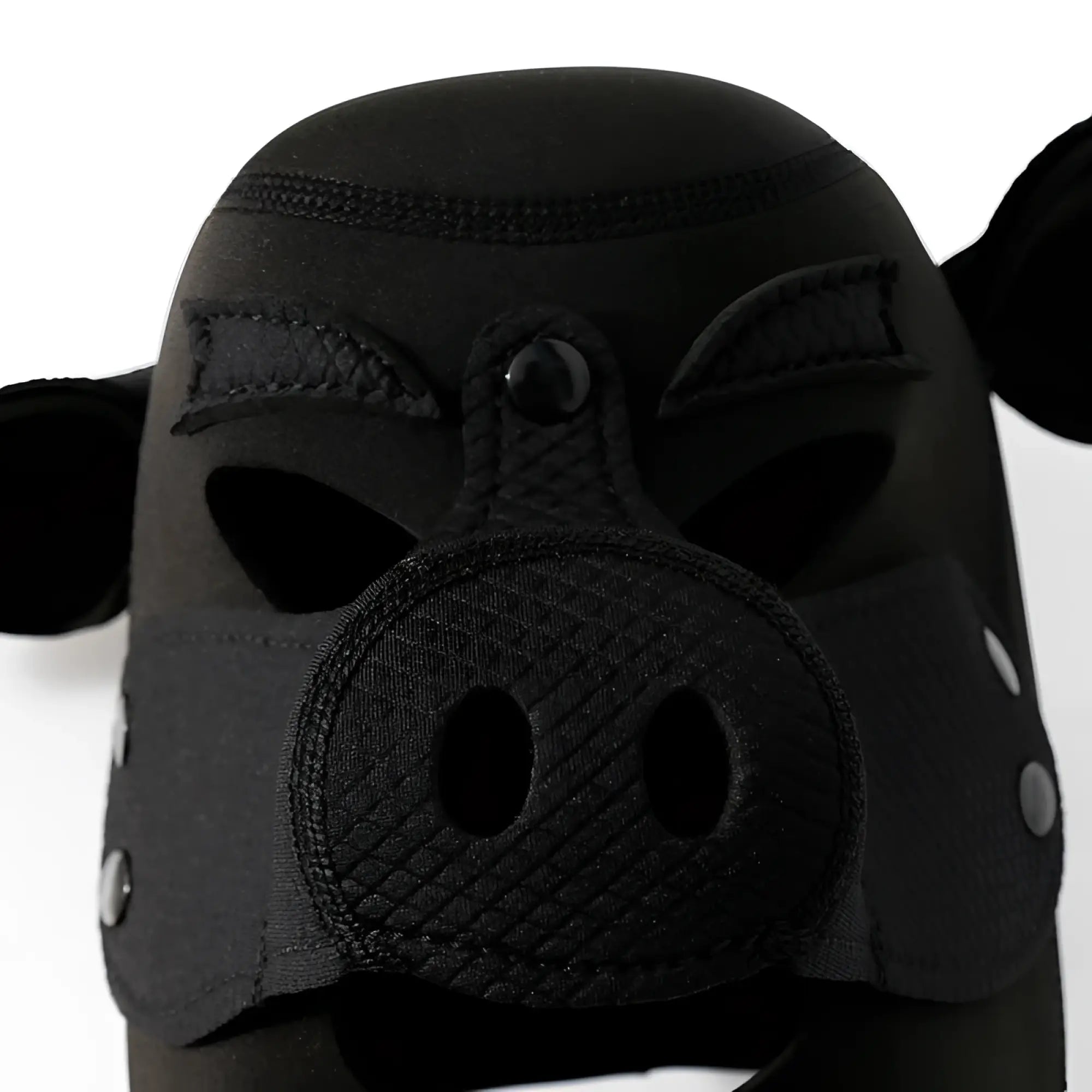 Daytona neoprene pig mask black soft fabric face mask with textured snout and stitched details