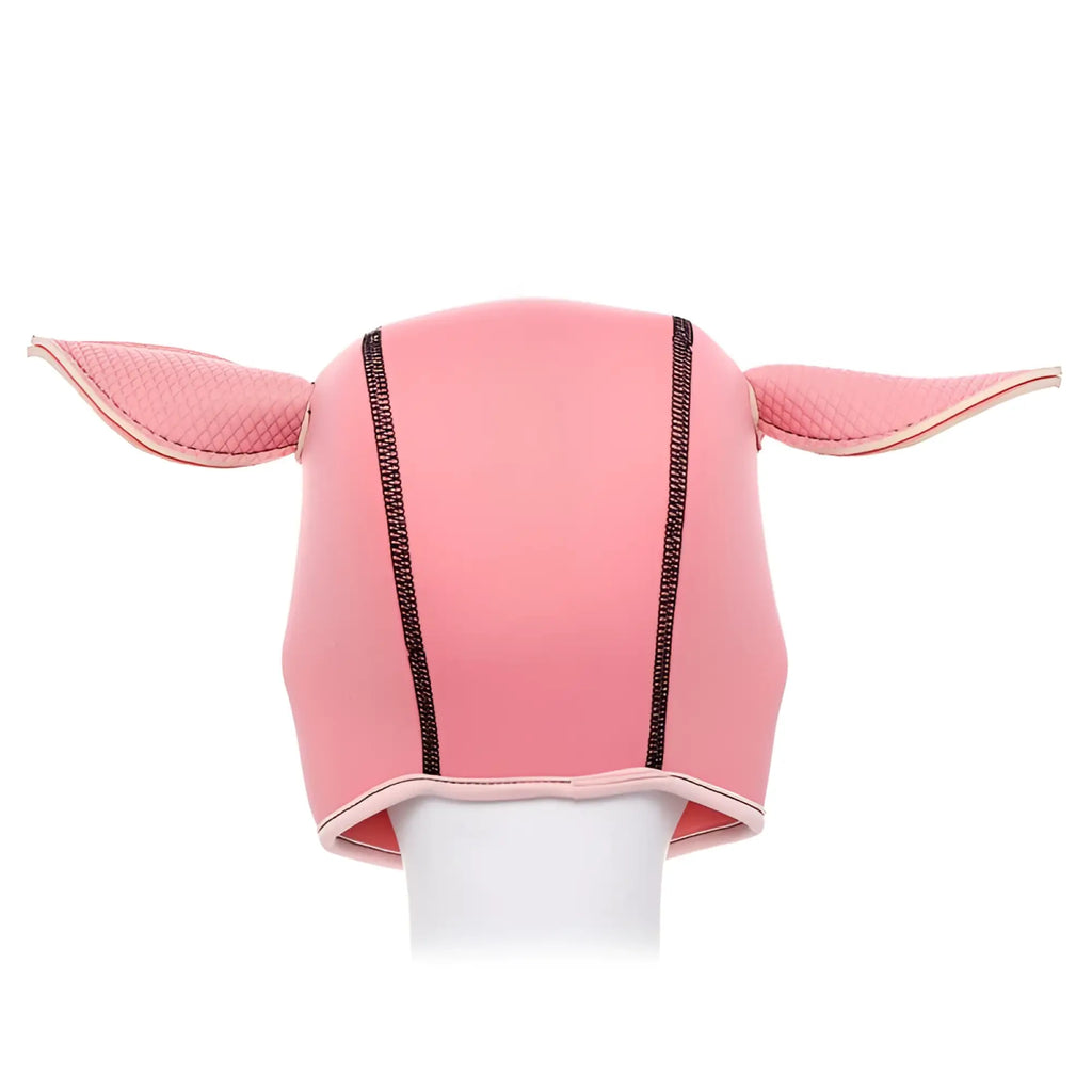 Daytona neoprene pig mask pink with textured silicone ears and black zipper details