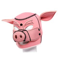 Daytona neoprene pig mask in pink with textured leather-like material and black stitching details