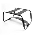 Black metal daytona sex chair with adjustable height black finish and padded handle grips in sleek minimalist design