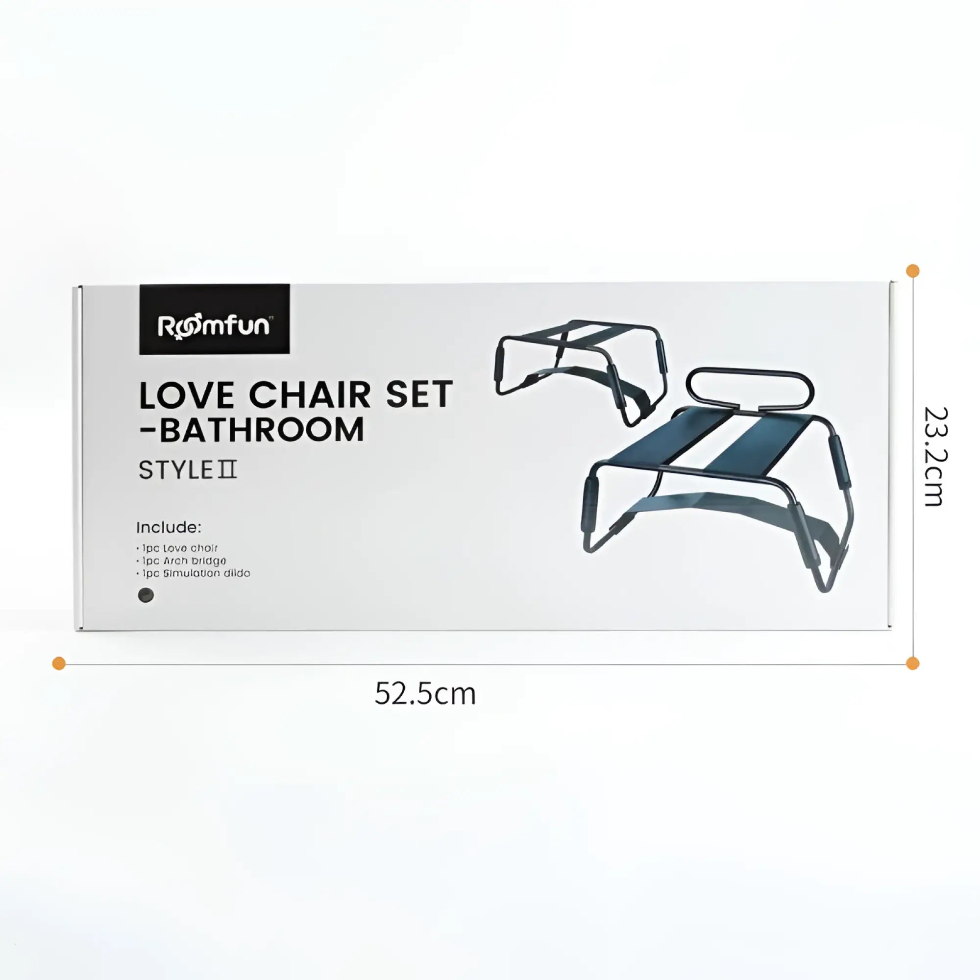 Daytona sex chair adjustable height black with arch bridge featuring roomfun style ii bathroom love chair set in dark blue padded seating and black metal frame