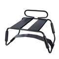 Daytona sex chair adjustable height black metal frame with padded fabric seat and ergonomic armrests for support