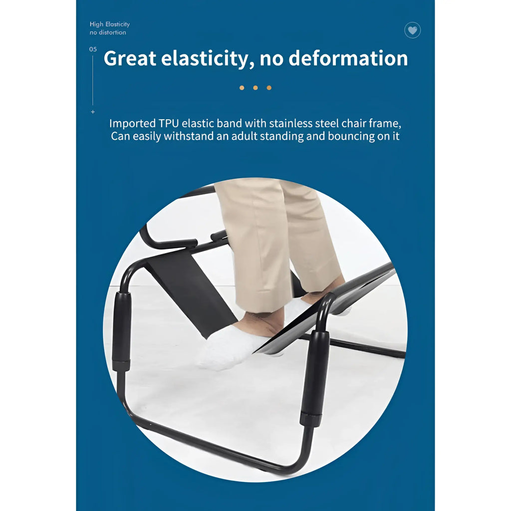 Black tpu elastic band on stainless steel frame of daytona sex chair adjustable height with handle and arch bridge