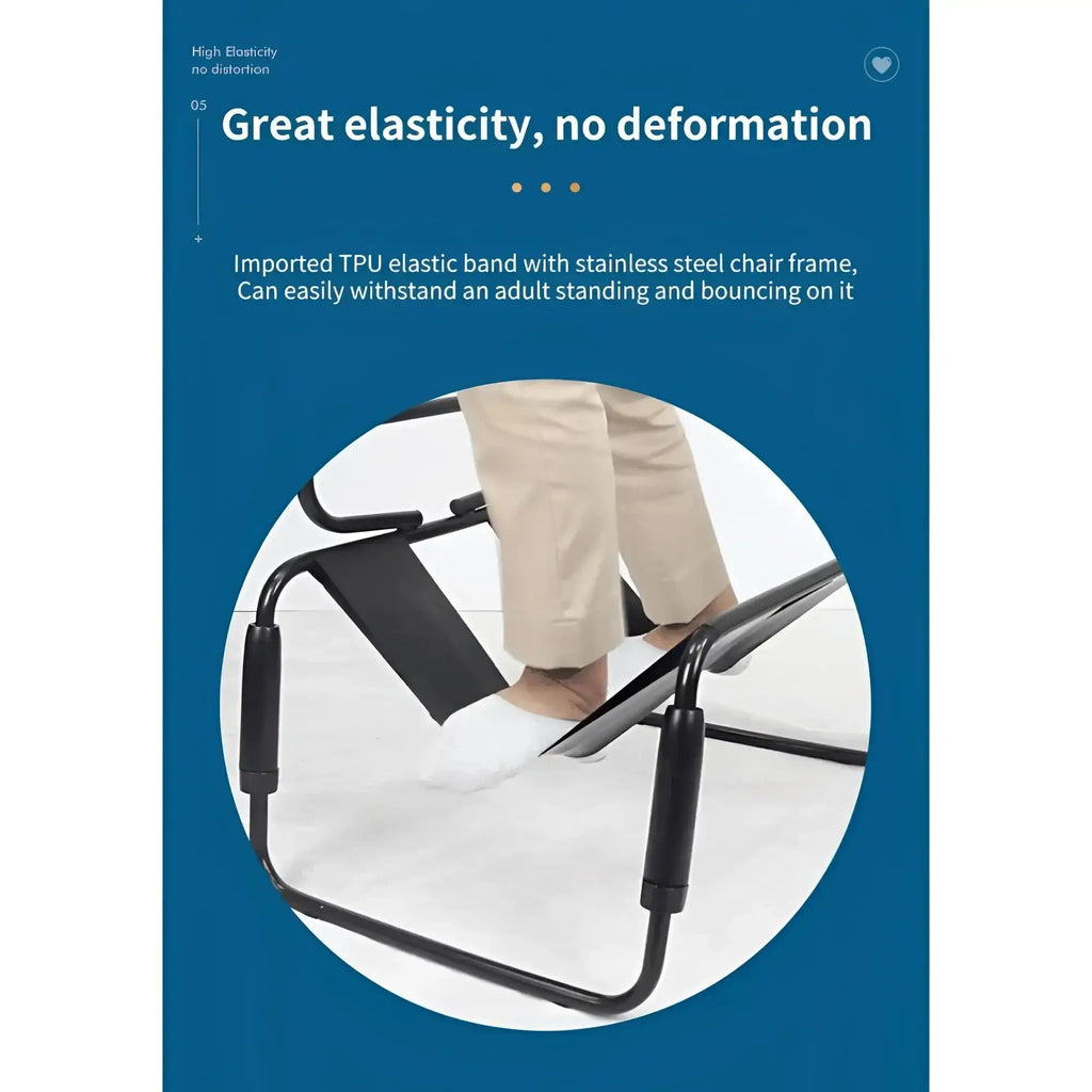 Black tpu elastic band on stainless steel frame of daytona sex chair adjustable height with handle and arch bridge