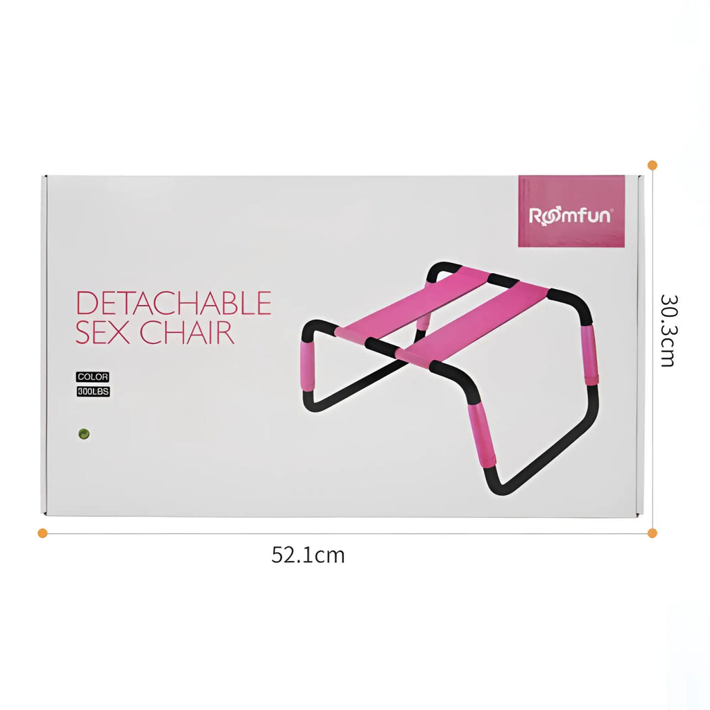 Pink and black detachable sex chair with adjustable height padded straps made of pink pu by roomfun