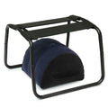 Daytona sex chair with pillow featuring a black metal frame and navy blue and black fabric cushion