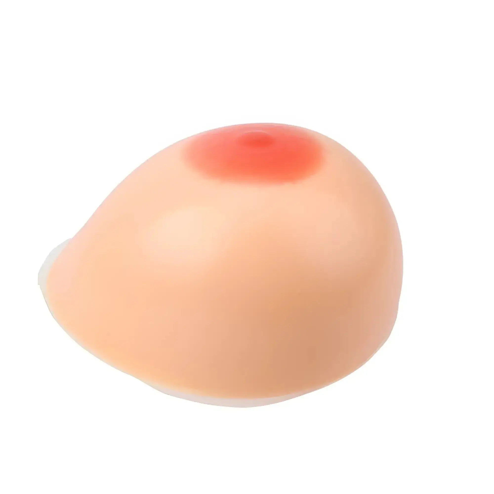 A realistic peach-colored silicone breast implant with a pinkish-red areola for Daytona self adhesive 800g g plus cup size