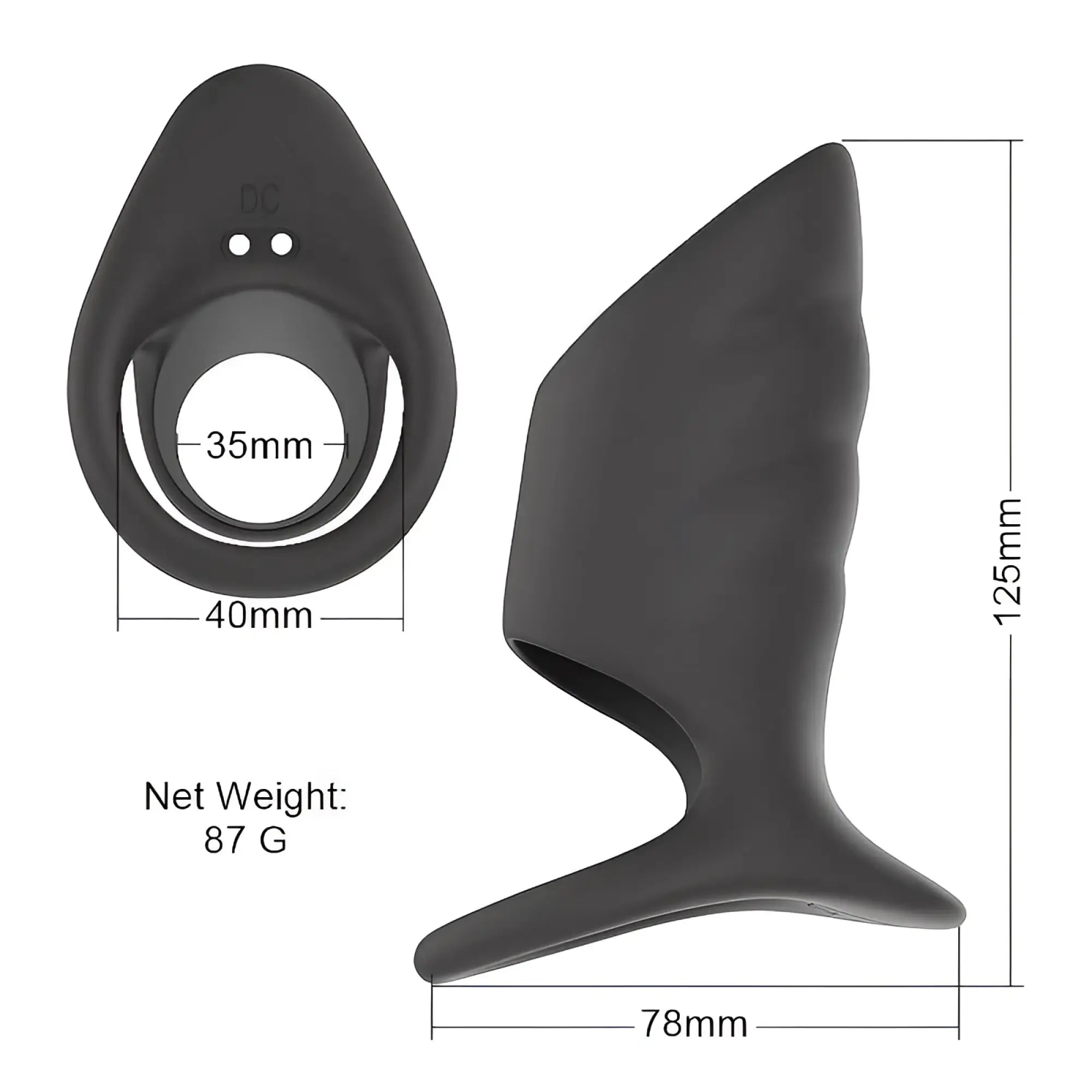 Black silicone anal plug with integrated ring and textured surface for enhanced pleasure in daytona surge vibrating cock ring