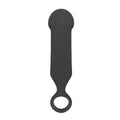 Black silicone anal plug demon kat finger bang with rounded head and ring base for comfortable use