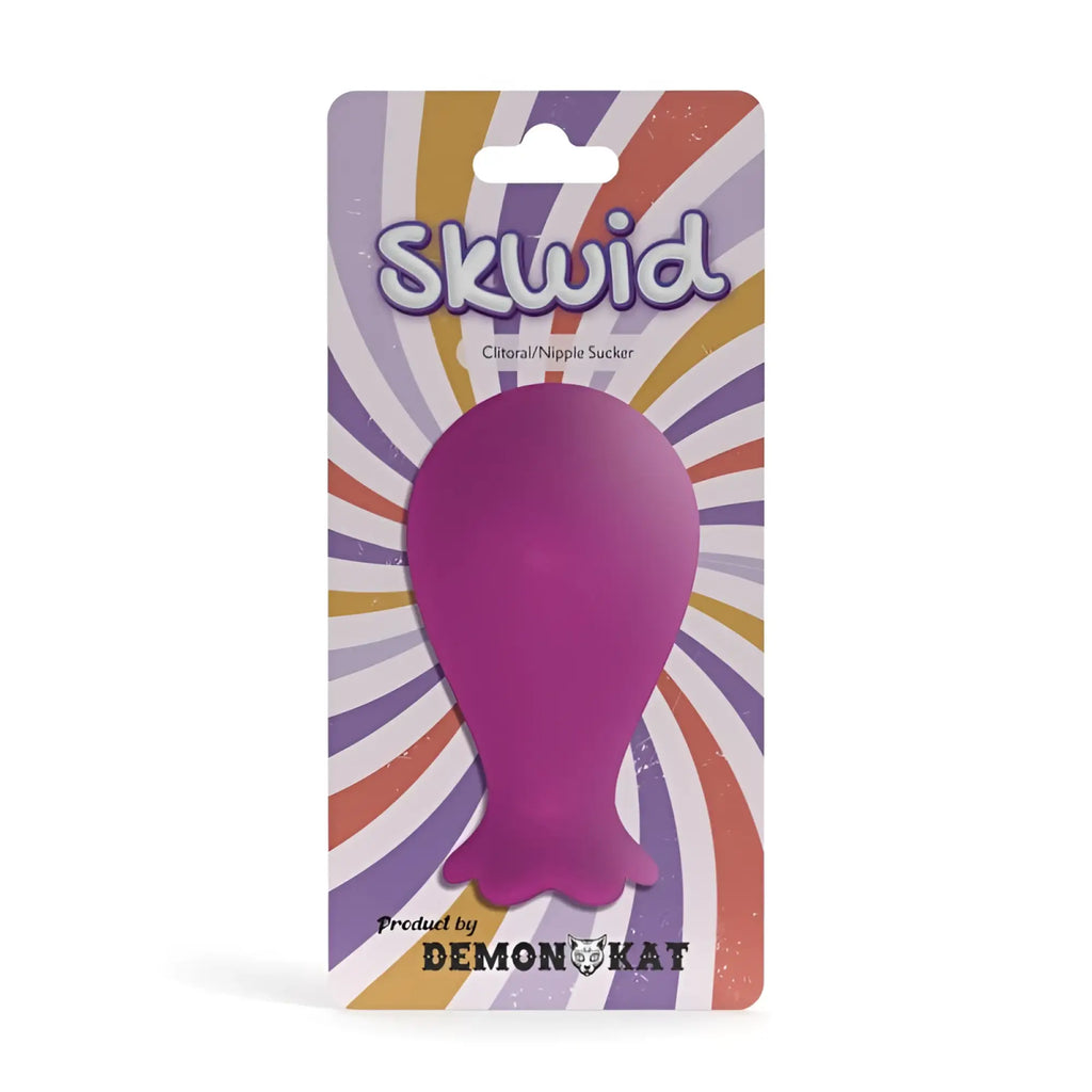 Purple silicone skwid clitoral and nipple sucker by demon kat designed for targeted suction stimulation