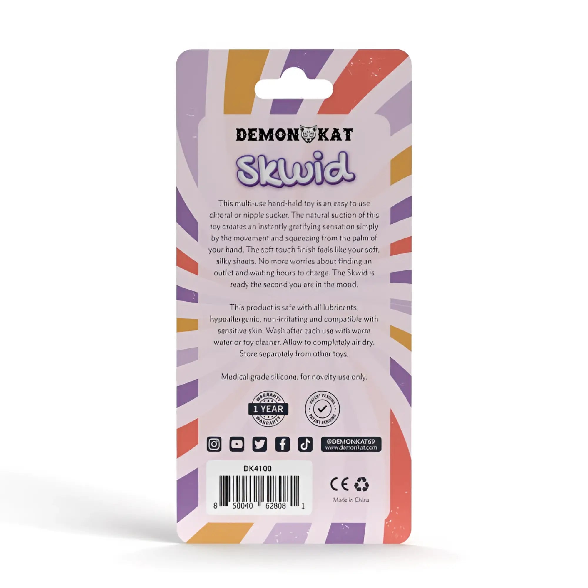 Demon kat skwid soft silky medical-grade silicone toy with playful design and smooth texture in vibrant color