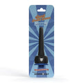 Black plastic 2-in-1 shower and water bottle nozzle with cat face emblem in blue cardboard sleeve for demon kat spout pocket enema