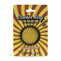 Black silicone stacker ring demon kat 1.6in 40mm in yellow and red sunburst package