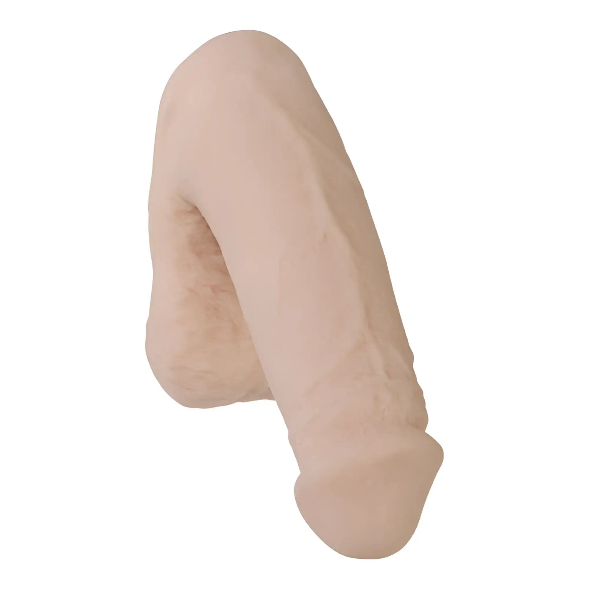 Beige silicone phallus-shaped toy with realistic texture and contours doc johnson pack it lite vanilla