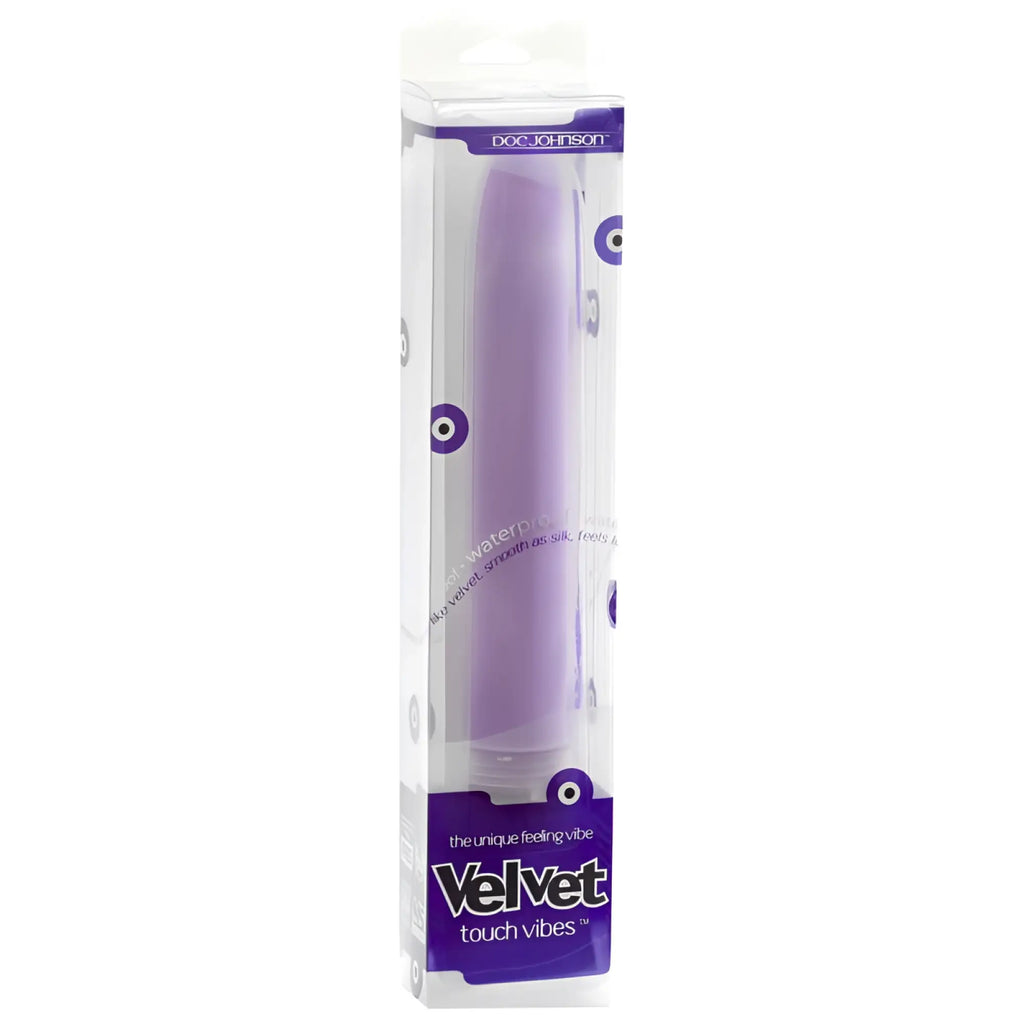Doc johnson velvet touch vibe lavender is a purple velvet textured personal massager for gentle stimulation