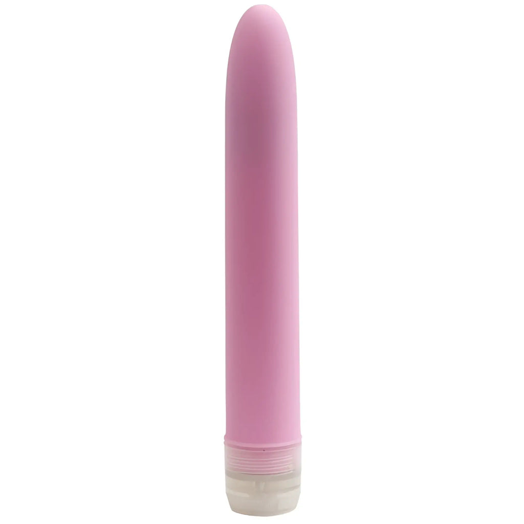 Doc johnson velvet touch vibe pink silicone vibratory wand with clear plastic base for personal use