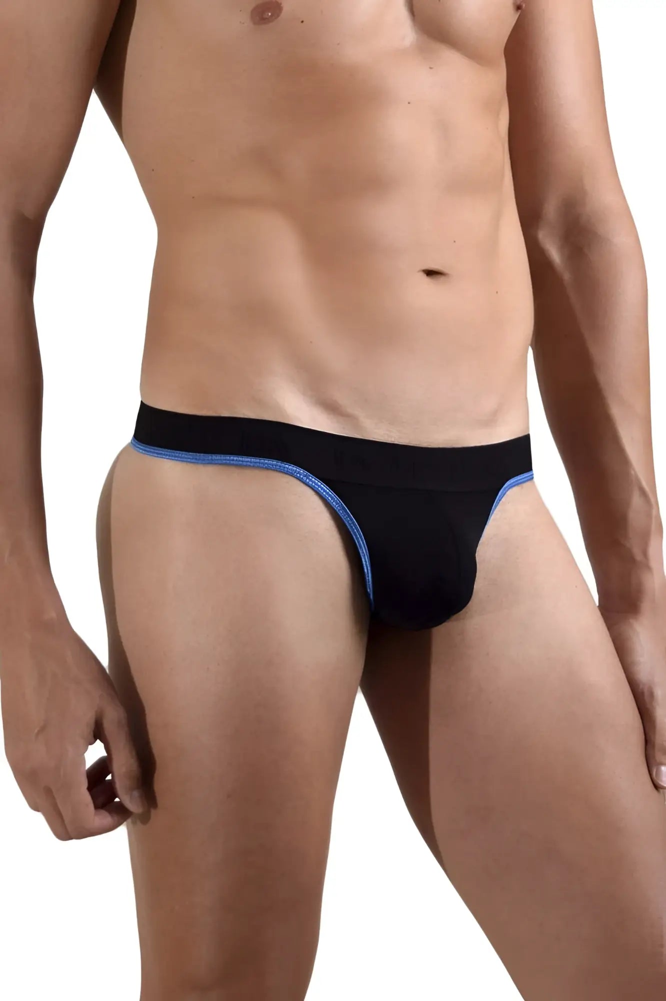 Doreanse 1012-BLK borderline black briefs with blue trim made from soft material for comfortable everyday wear
