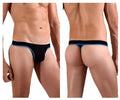 Black thong with blue trim from doreanse 1012-BLK borderline thongs collection shown from the back side