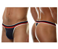 Navy blue Doreanse 1218-NVY metro thong with red and white striped trim for comfortable everyday wear