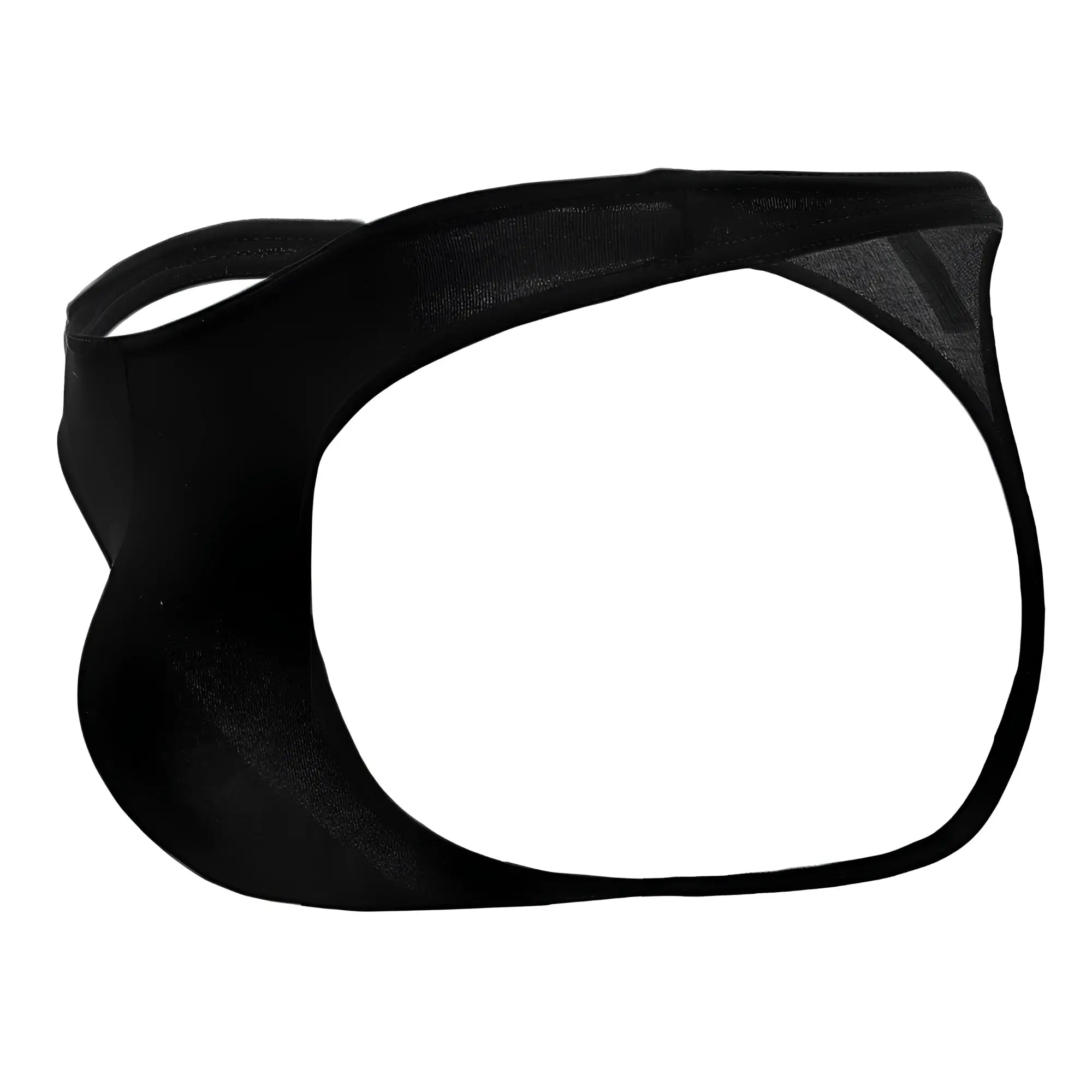 Black sheer mesh Doreanse 1280-BLK hang-loose thong with smooth form-fitting design shown from the back side