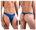 Blue thong made of smooth stretchy fabric from doreanse 1280-blu hang-loose thongs collection