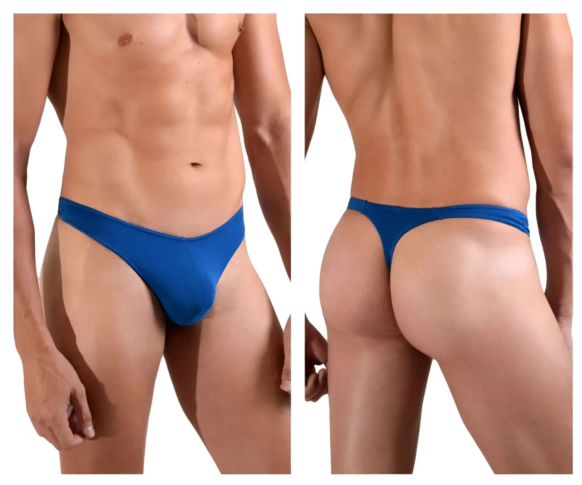 Blue thong made of smooth stretchy fabric from doreanse 1280-blu hang-loose thongs collection