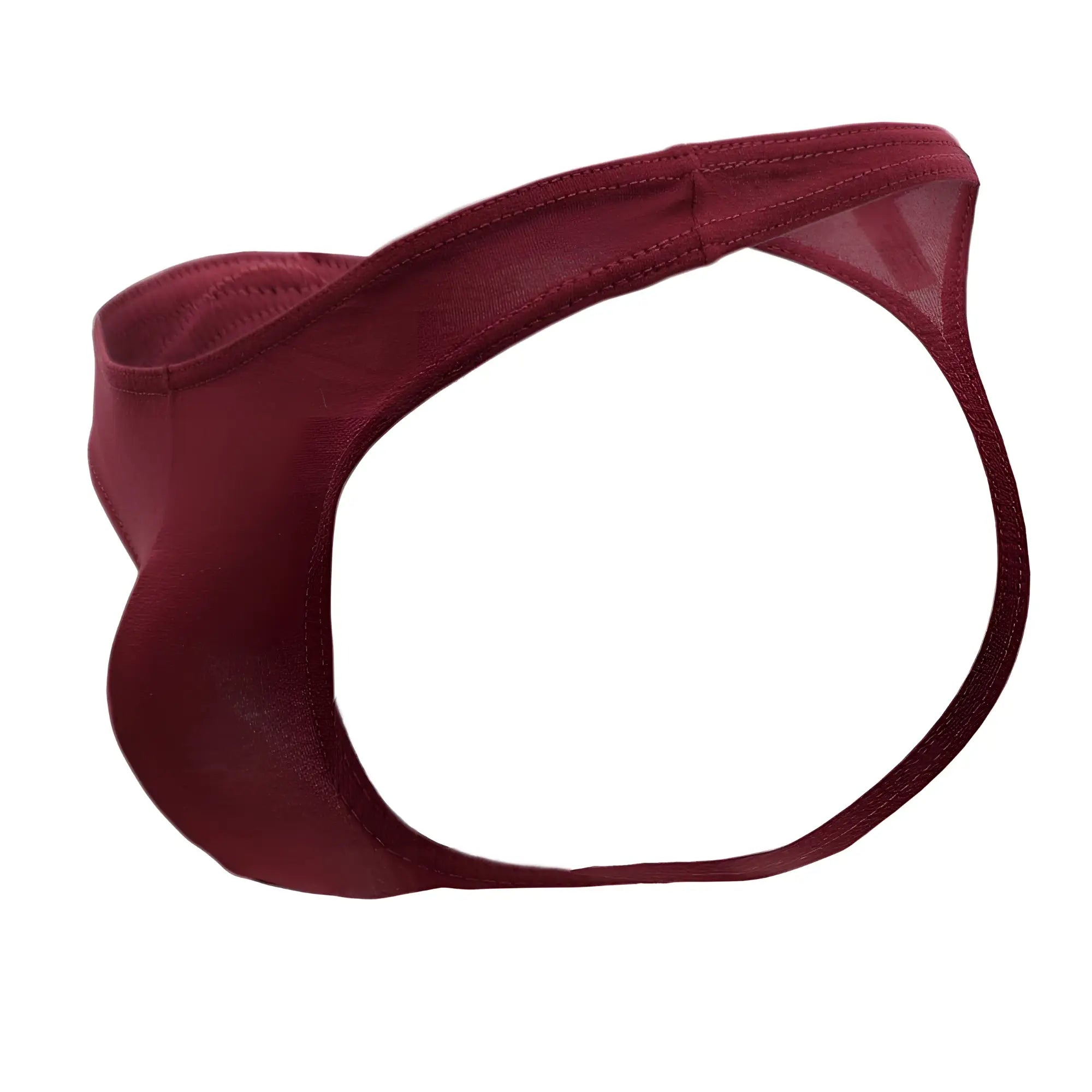 Doreanse 1280-BRD hang-loose thong in bordeaux made of smooth stretchy fabric with subtle sheen and reinforced stitching