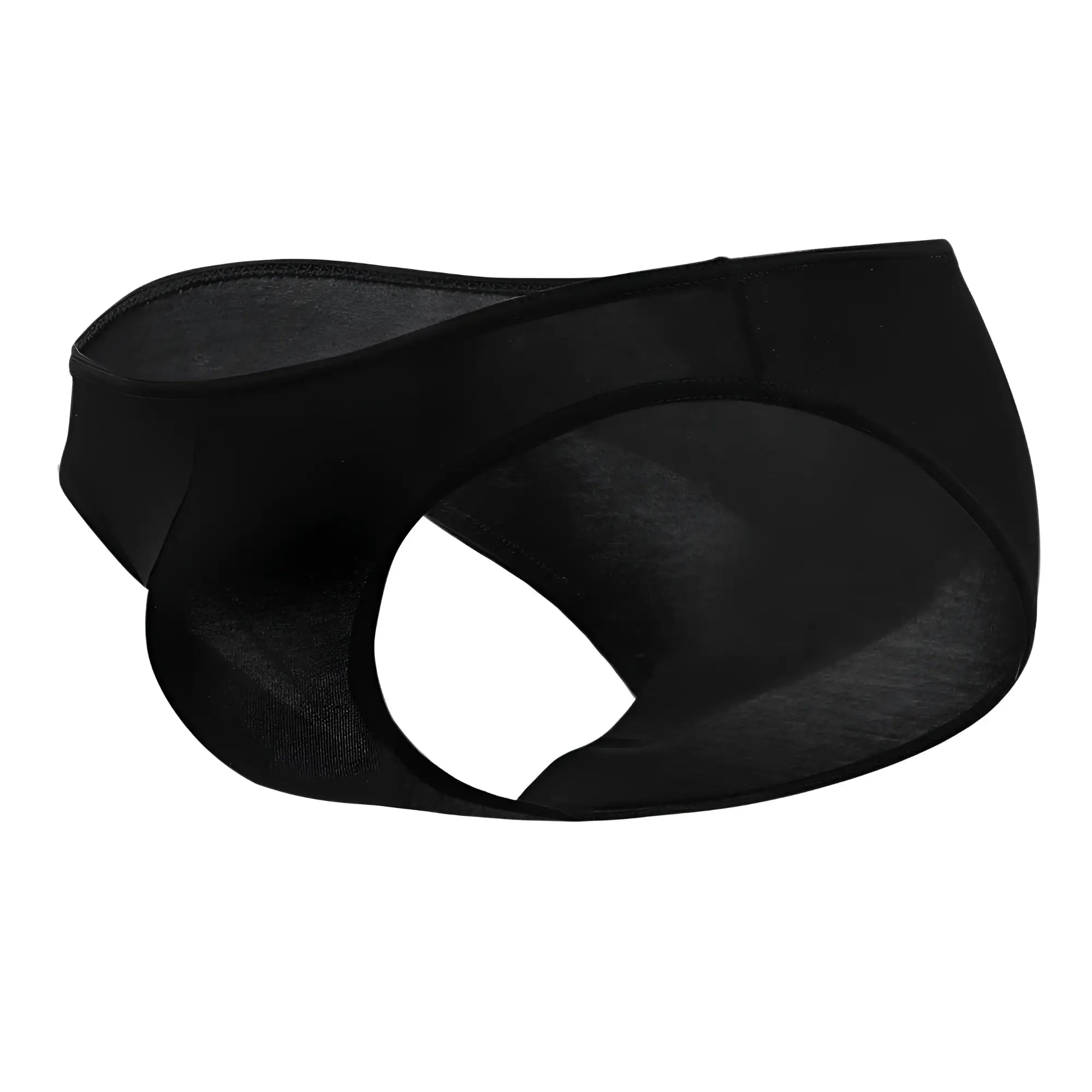 Doreanse 1281 BLK hang-loose bikini brief black seamless men’s underwear with smooth stretchy fabric back view