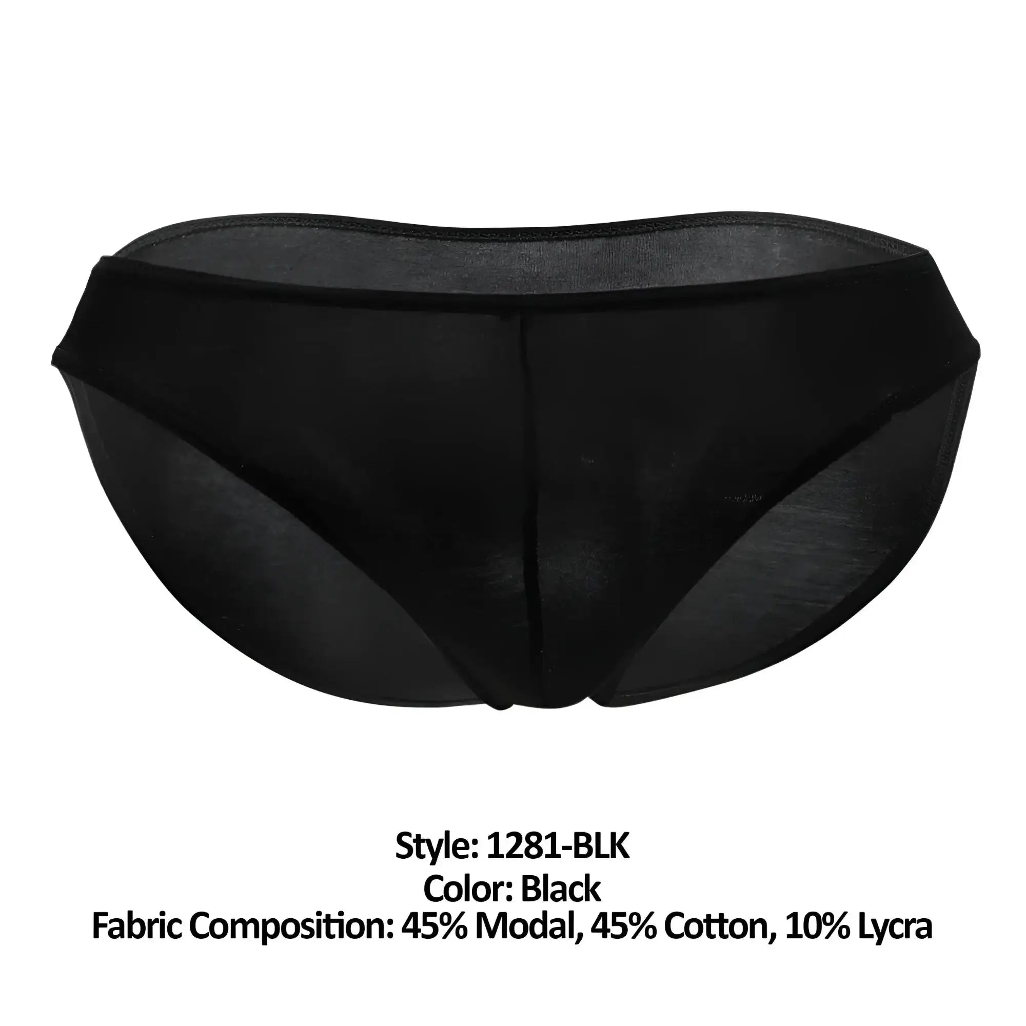 Black sheer mesh briefs doreanse 1281-blk hang-loose bikini brief made from modal cotton and lycra blend
