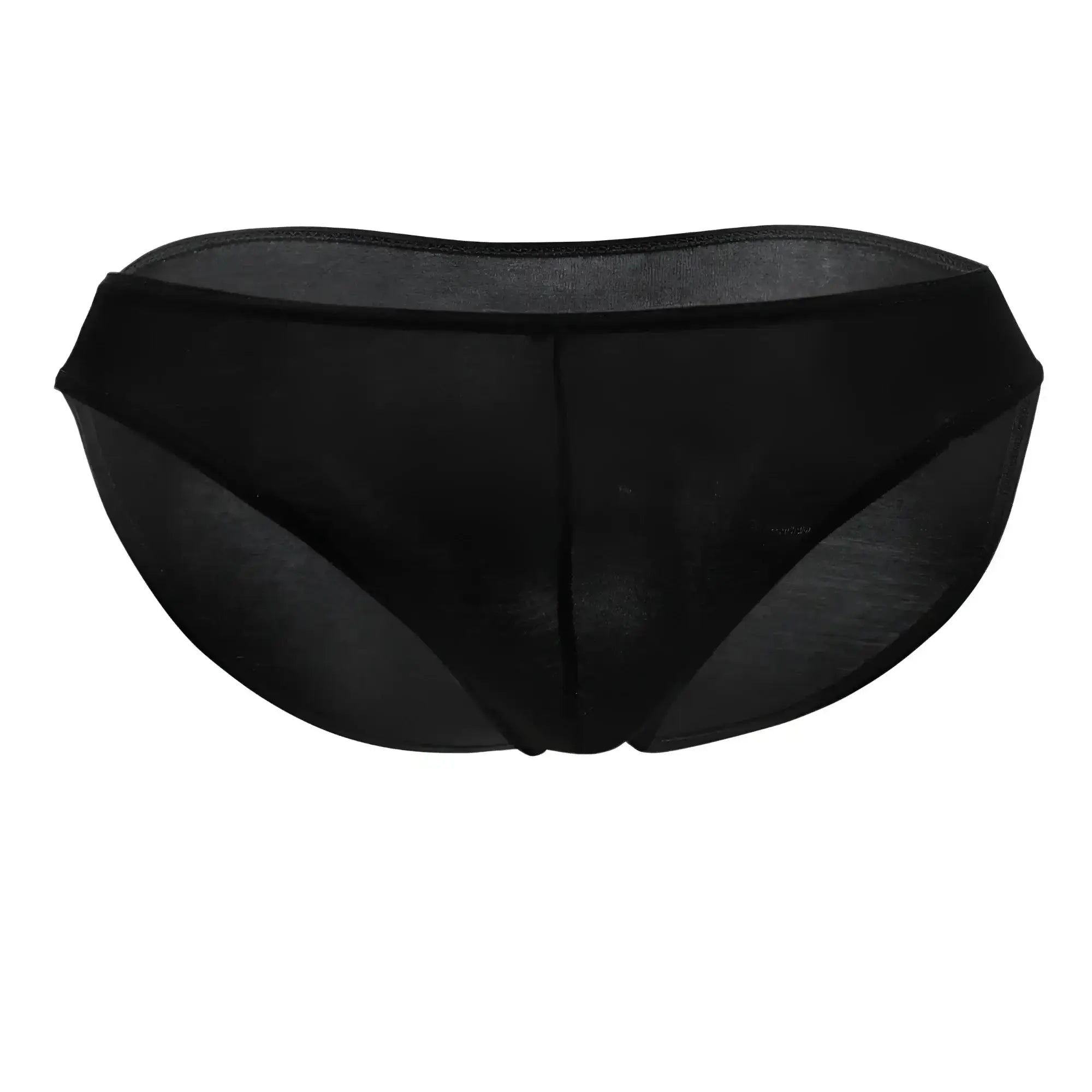 Black sheer mesh briefs with solid black waistband doreanse 1281-blk hang-loose bikini brief in black
