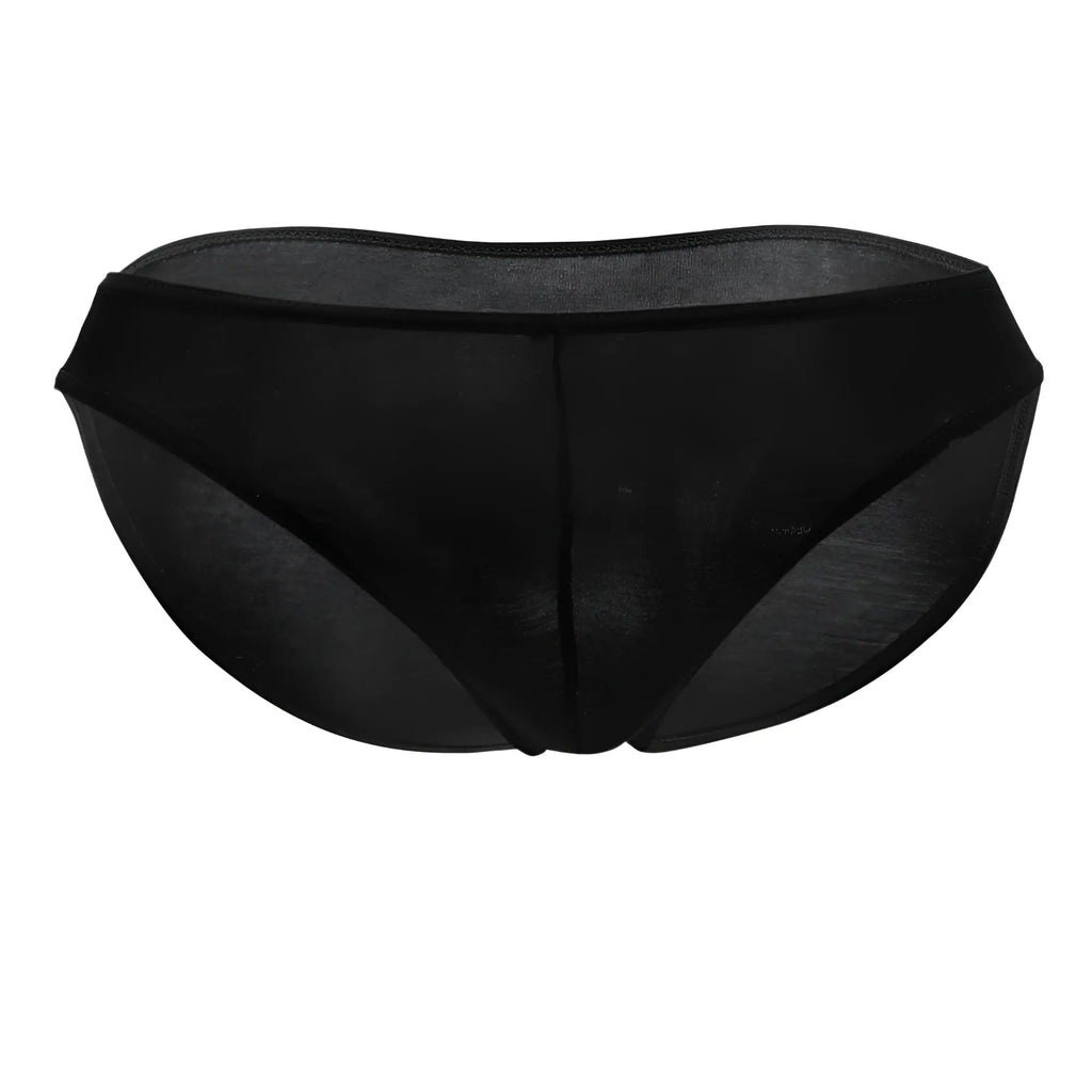Black sheer mesh briefs with solid black waistband doreanse 1281-blk hang-loose bikini brief in black
