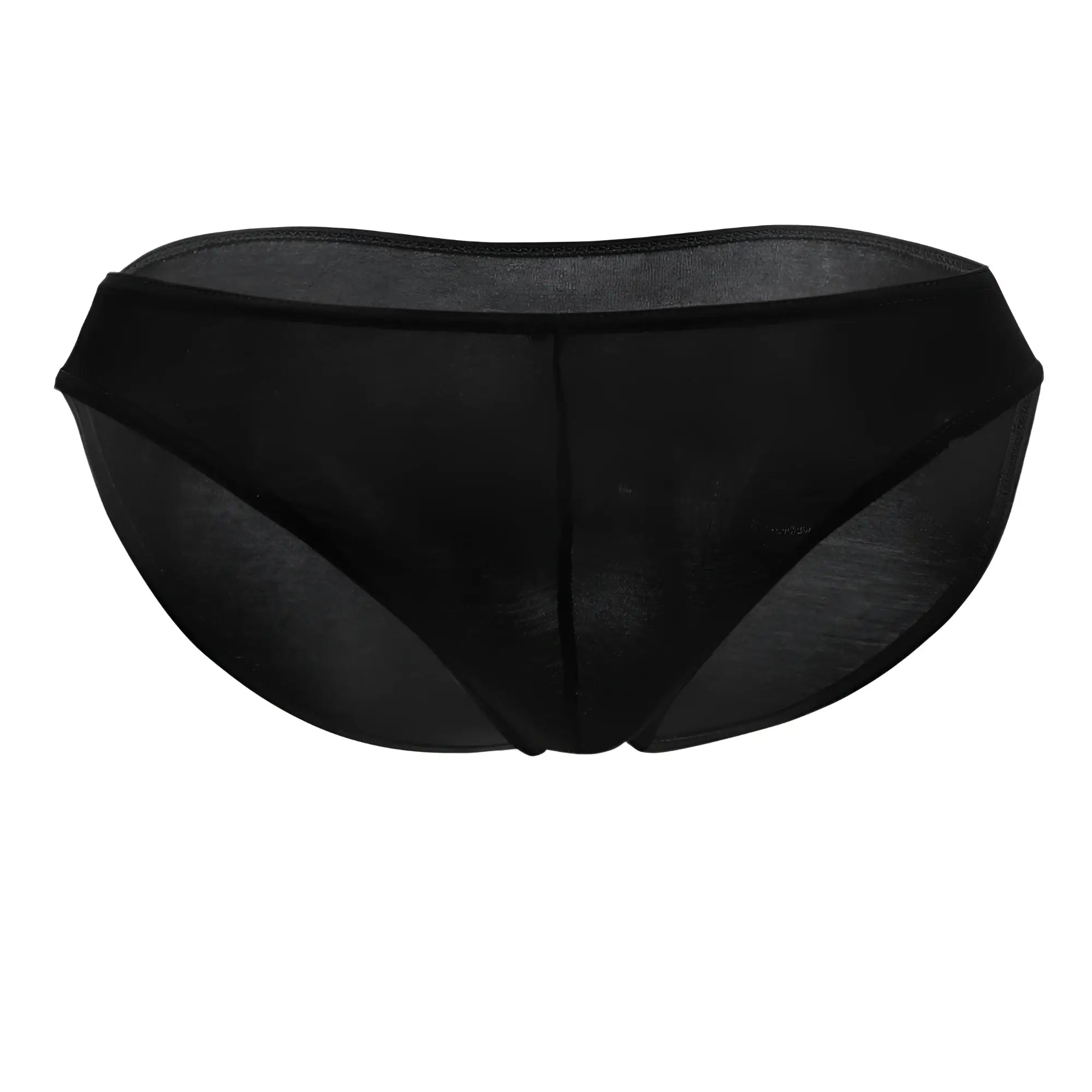 Black sheer mesh briefs with solid black waistband doreanse 1281-blk hang-loose bikini brief in black