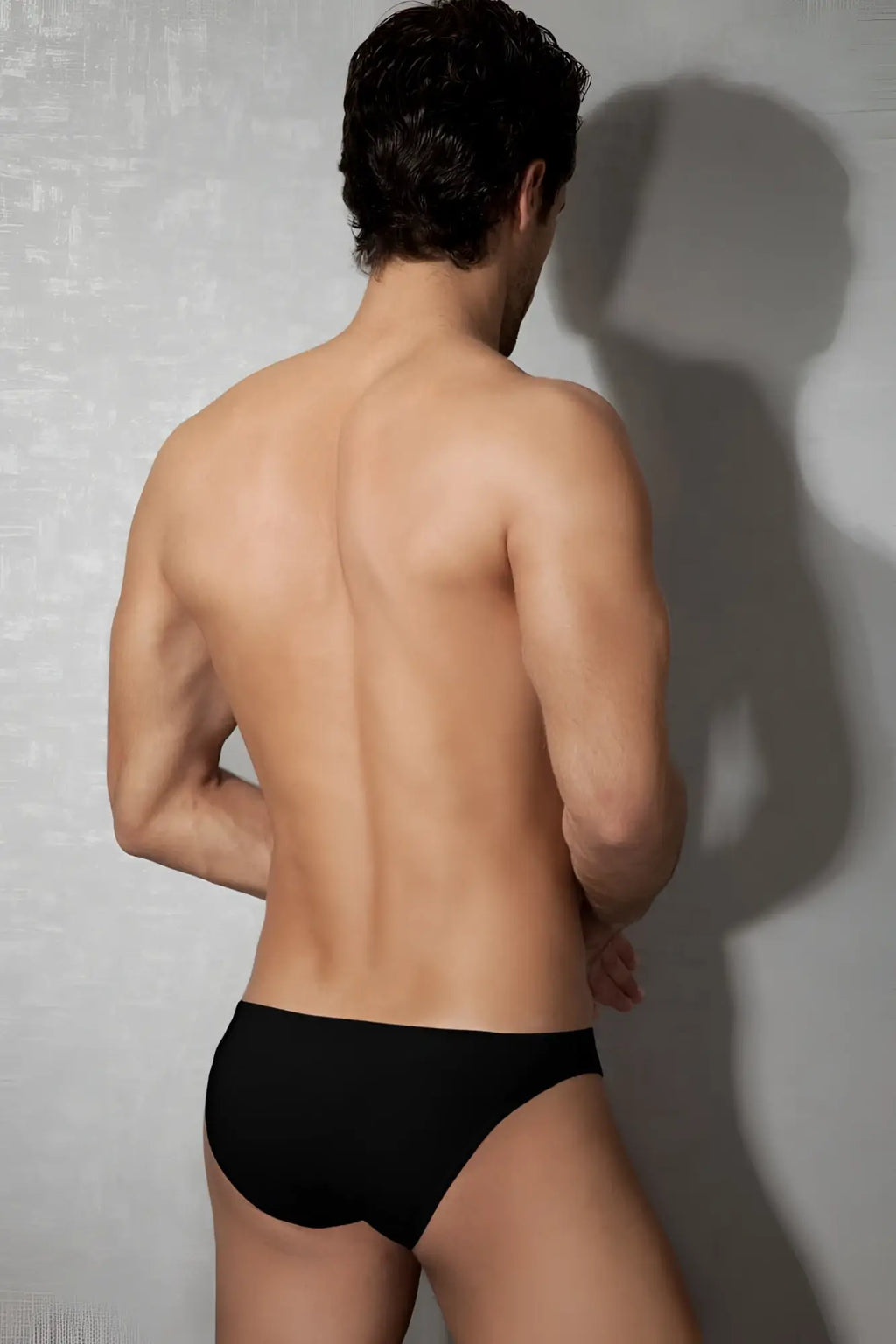 Black doreanse 1281-blk hang-loose bikini brief with smooth form-fitting design showing front side