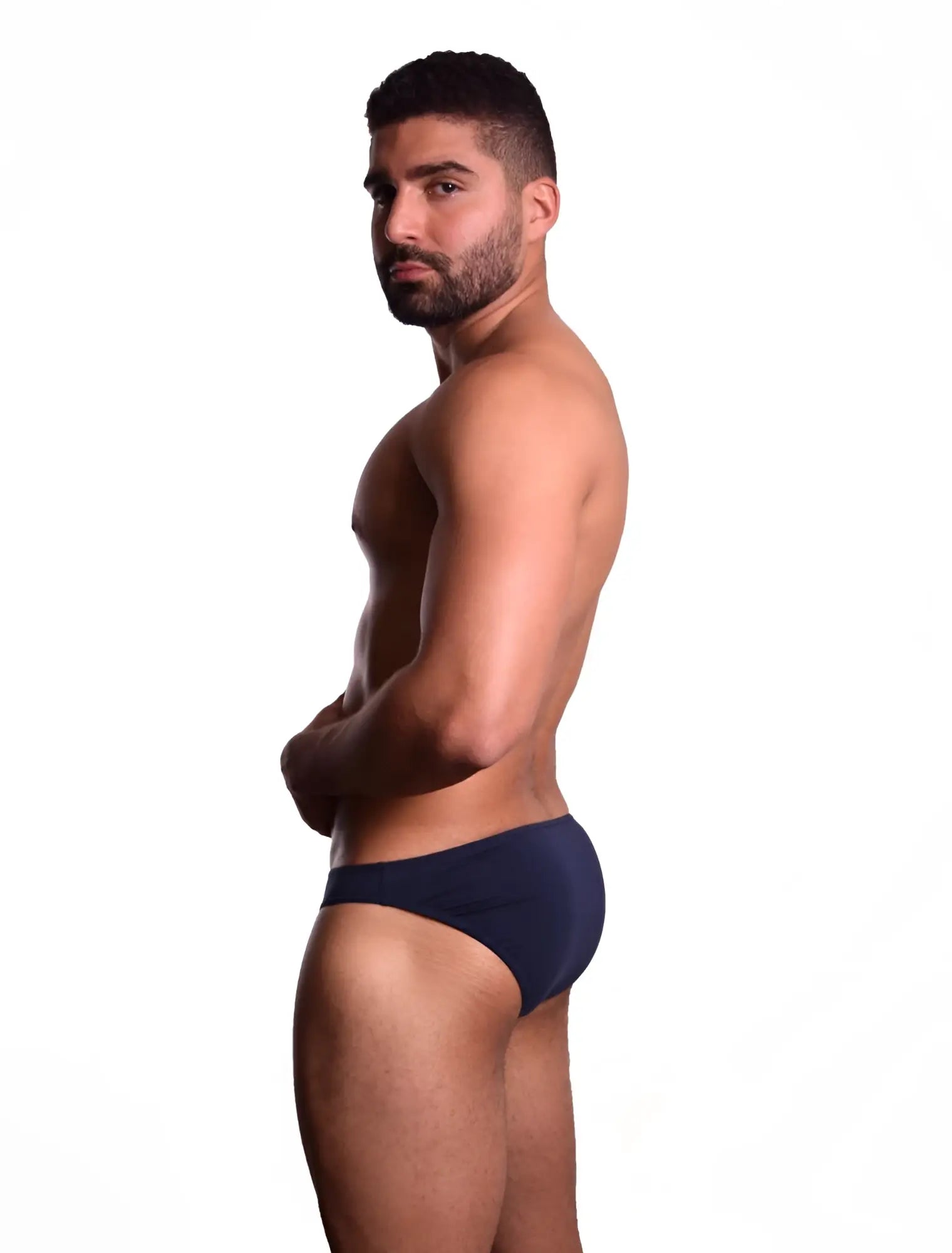 Doreanse 1281-nvy hang-loose bikini brief in navy blue made of soft fabric for comfortable everyday wear