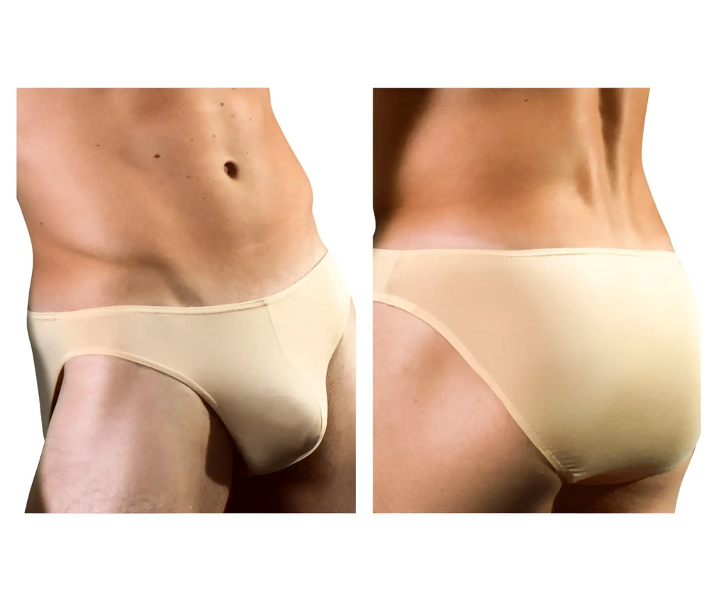 Doreanse 1281-tan hang-loose bikini brief in tan features seamless smooth form-fitting beige fabric design